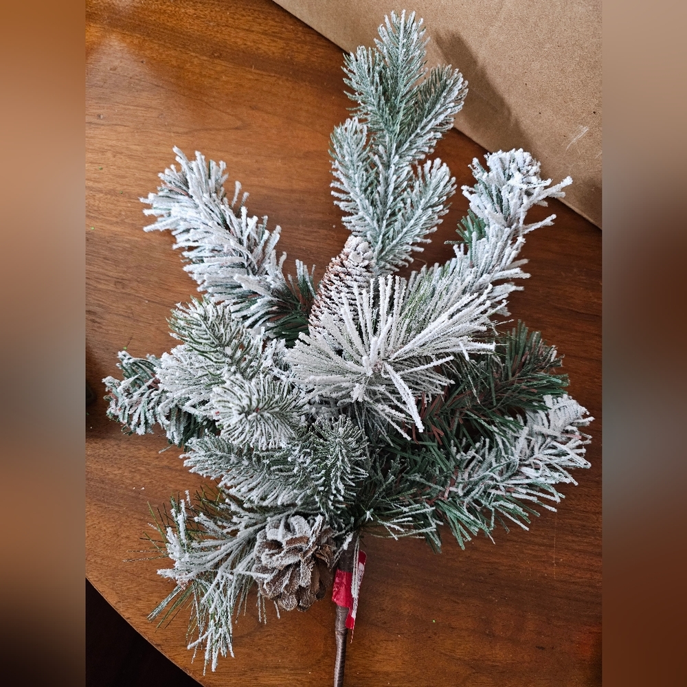 Ashland Snowy Spruce Pinecone Branch